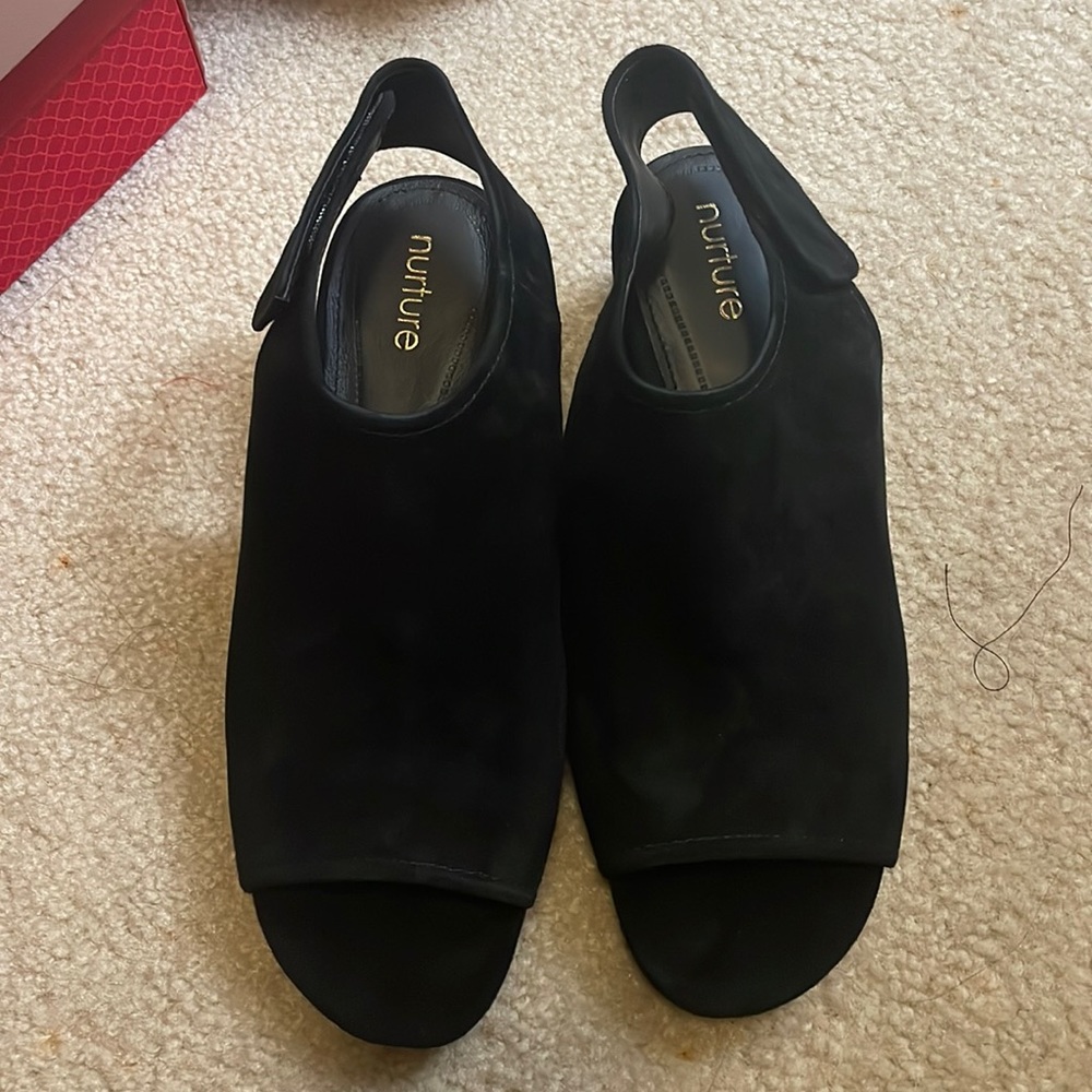Nurture black suede sandals